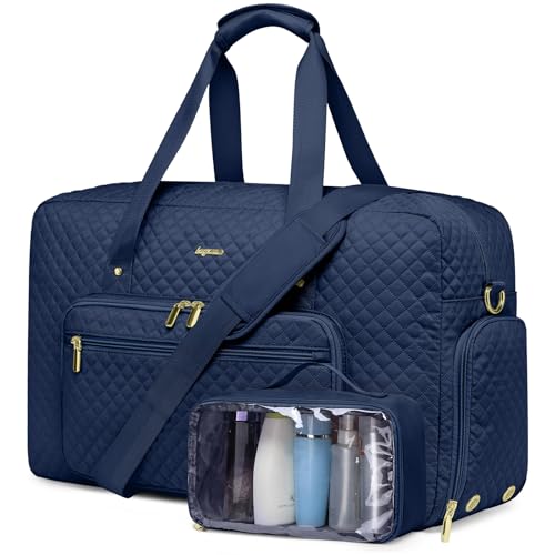 Large Travel Duffle Bag for Women: Carry On Weekender Bags for Womens with Shoe Compartment Overnight Duffel Bags with Wet Toiletry Pocket for Weekend Gym Hospital Bag for Labor and Delivery (Blue) - color: Blue, size: X-Large