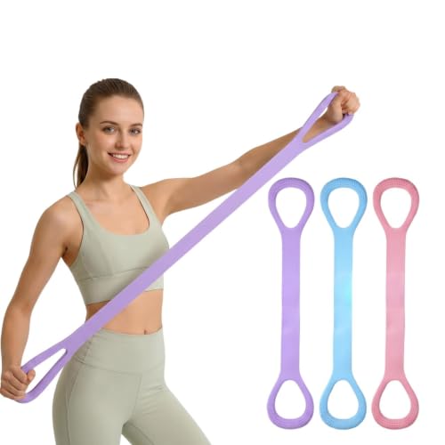 3Pcs Figure 8 Resistance Bands with Handles, Elastic Pull Rope for Home Workout, Yoga, Pilates, Posture Correction & Physical Therapy