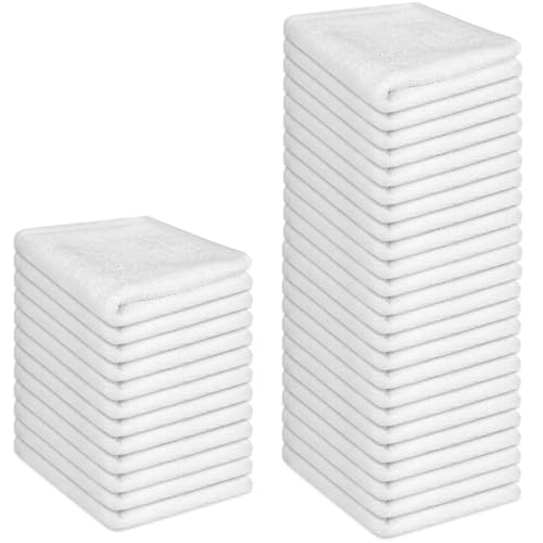 Washcloths Set, 36-Pack Cotton Wash Cloths, 12x12 Inch, White - color: White 36 Pack