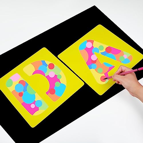 TecUnite 26 Pieces Alphabet Stencils Plastic Learning DIY,10 X 10 Inches | Complete A-Z Letter Stencils for Painting, Reusable Templates for Kids Education, Classroom Teaching, Wall Decor Crafts - size: 10 x 10 Inches