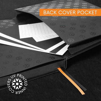 Notsu Black Paper Journal & White Gel Pen Bundle | B5 Dot Grid Notebook, Bullet Journal Set, Sketching & Art Supplies, 160 Premium Pages + 4 White Gel Pens for Dark Paper
