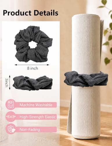 Yoga Mat Scrunchie Yoga Mat Strap Carrier Pilates Mat Holder | Holds Your Yoga Mat in Style, Adjustable & Stretchy Yoga Mat Band, Fits Most Standard Yoga Mats (mat not included),Yoga Gifts - color: Dark Gray