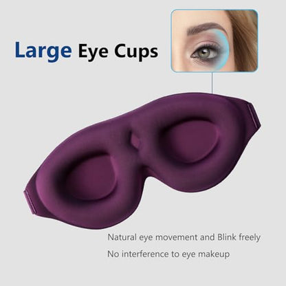 ALASKA BEAR Memory Foam Sleep Mask, Contoured 3D Eye Cups, Purple - color: A1 Purple