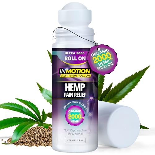 Roll On for Pain Relief – Fast Acting Dual Action Formula – Roll On Hemp Oil with Menthol & Boswellia for Muscle, Joint, Back, Knee – Odorless, Non-Greasy, Made in USA