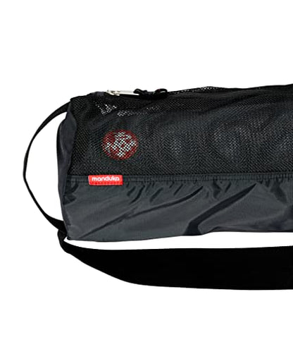 Manduka Breathe Easy Full Zip Yoga Mat Carrier Bag – With Pocket, Adjustable Strap, Suitable for Most Yoga Mats - color: Black