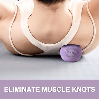 Massage Lacrosse Ball, 2.5 Inch Firm Solid Rubber Deep Tissue Ball for Myofascial Release, Plantar Fasciitis & Muscle Knot Relief, for Foot, Glutes, Shoulder Blades, Calves, 1 Count Purple-03 - color: Purple-03