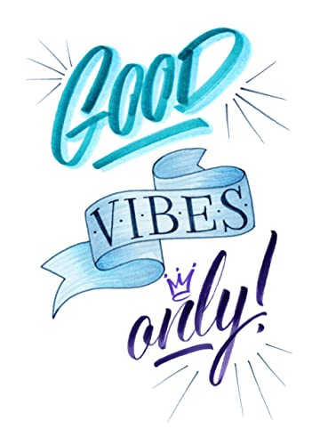 Faber-Castell Pitt Artist Pen Hand Lettering Set - 6 Blue Brush Lettering Pens