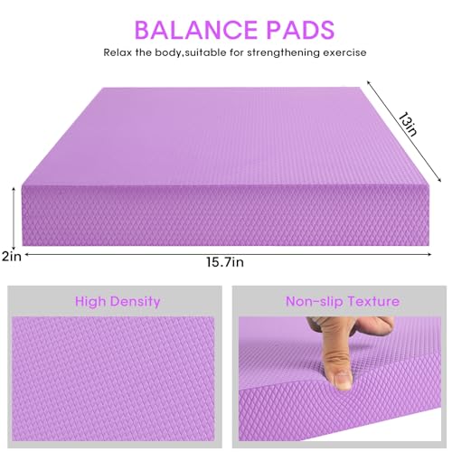 Exercise Balance Pad，Balance Foam Mat for Physical Therapy Equipment & Strength Stability Training, Slip Resistant Foam Mat for Yoga, Pilates, Meditation，Gardening knee pads - color: Purple