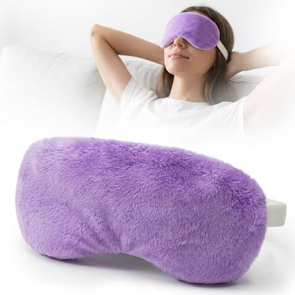 MORLIDEN Heated Eye Mask for Dry Eyes & Stye - Microwavable Warm Compress | For Blepharitis, Chalazion, MGD-Lightweight, No Heavy Pressure-Reusable Moist Heat Mask with Natural Flaxseed (Purple) - color: Purple