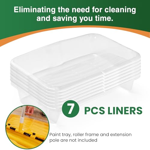 VOOMEY 7 Pcs 18 Inch Paint Tray Liners,6 Pcs 18 Inch Roller Covers, Large Paint Roller Sleeves for Wall, Ceiling, Painters, Painting Surfaces. - size: 7 Pcs 18" Tray Liners & 6 Pcs 18" Roller