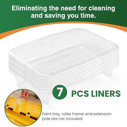 VOOMEY 7 Pcs 18 Inch Paint Tray Liners,6 Pcs 18 Inch Roller Covers, Large Paint Roller Sleeves for Wall, Ceiling, Painters, Painting Surfaces. - size: 7 Pcs 18" Tray Liners & 6 Pcs 18" Roller