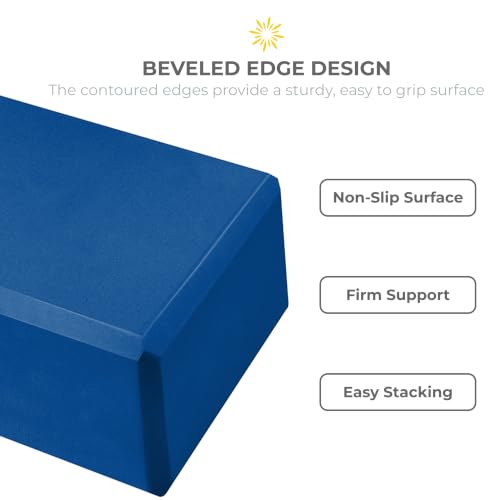 Bulk 4in Foam Yoga Blocks, 6 Pack - color: Blue