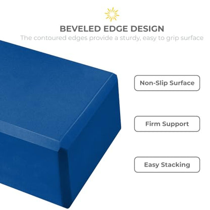Bulk 4in Foam Yoga Blocks, 6 Pack - color: Blue