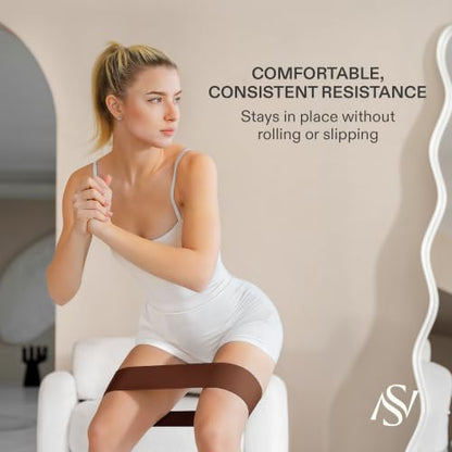 Premium Loop Resistance Bands Set - Non Slip Fabric Booty Bands for Glutes & Legs (Light, Medium, Heavy) | Hip Bands for Pilates, Strength Training & Home Workouts - color: Velvet Cocoa