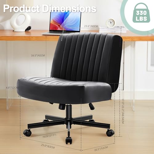 Criss Cross Chair,Thick Padded Cross Legged Office Chair,Black - color: Black