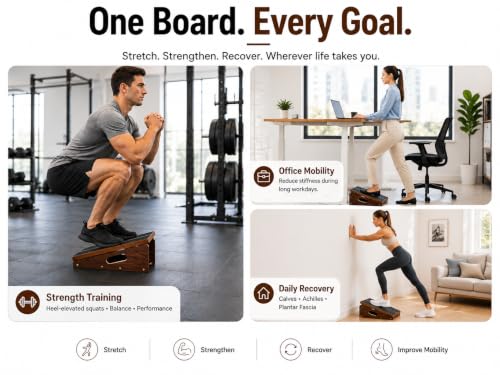 Adjustable Wooden Slant Board for Calf Stretching