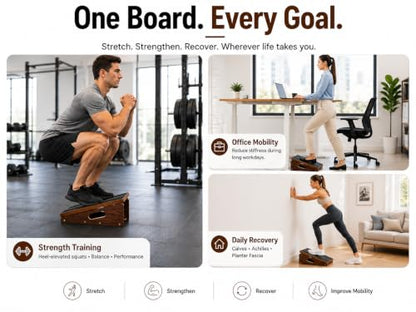 Adjustable Wooden Slant Board for Calf Stretching