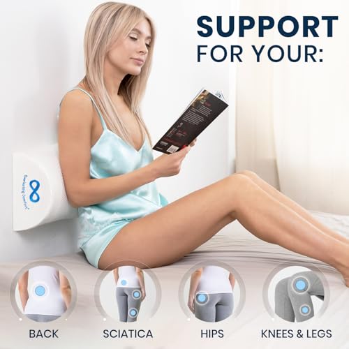 Everlasting Comfort Under Knee Pillow for Back Sleeping - Memory Foam Half Moon Leg Bolster Pillow for Back Pain, Thoracic Support (Pack of 2) - size: Standard (Pack of 2)