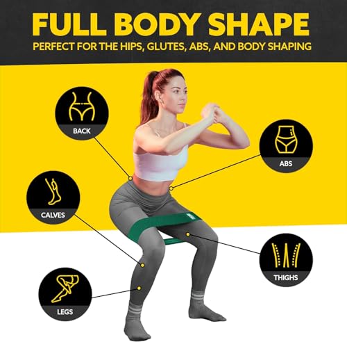 Fabric Resistance Bands for Working Out, 3-Pack for Legs and Glutes - color: Light Green