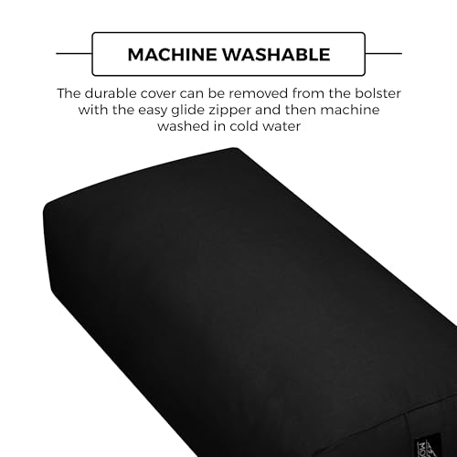 Mount Adams Firm Rectangular Yoga Bolster, 24x10x5in - color: Black