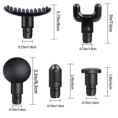 Massage Gun Heads, Replaceable Massager Gun Attachment 9 Different Muscle Massager Heads for 18-19mm Deep Tissue Percussion Massage Head s