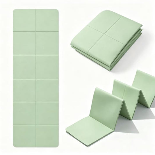 Foldable Yoga Mat & Travel Exercise Pad - Waterproof TPE Outdoor Mat for Hiking, Beach, and Picnics - Portable, Non-Slip Floor Mat for Yoga on the Go Camping Mat - color: 1PC Green