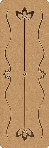 Natural Cork Yoga Mat 3mm thick Nonslip Hot Yoga Pilates with Carrying Strap and Lightweight - for Yoga and Outdoor or Indoor Yoga
