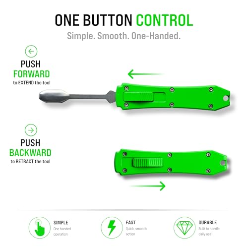 Terporium Retractable Wax Carving Tool (Single) | Stainless Steel Precision Tip Portable Pocket Tool with Green Handle | Perfect for Wax Carving & Sculpting On-The-Go - color: Green