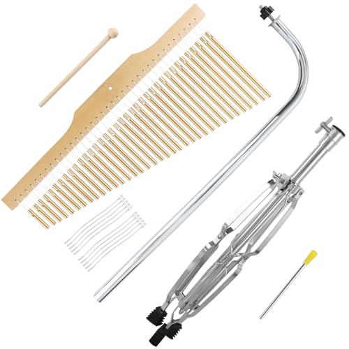 EASTROCK 36 Note Chimes Single-row Bar Chimes Height-Adjustable Stand Gold - color: 36note Gold