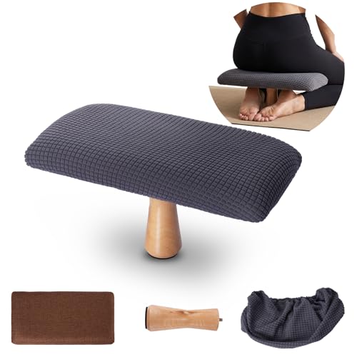 Meditation Bench Kneeling Stool Foldable Wooden Prayer Seat (Blue) - color: Blue
