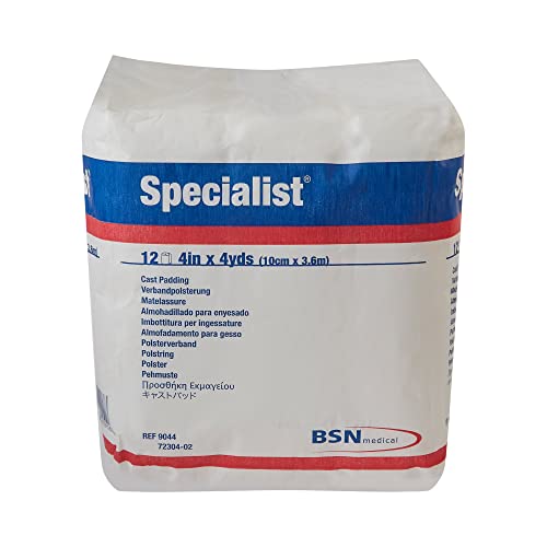 Bsn 9044 Specialist Cotton Blend Cast Padding 4" x 4 Yards - Bag of 12 | Non-Sterile, Absorbent Rayon Fiber, Plaster And Synthetic Compatible, Micropleated Design, For Leg Use, Rectangular Shape