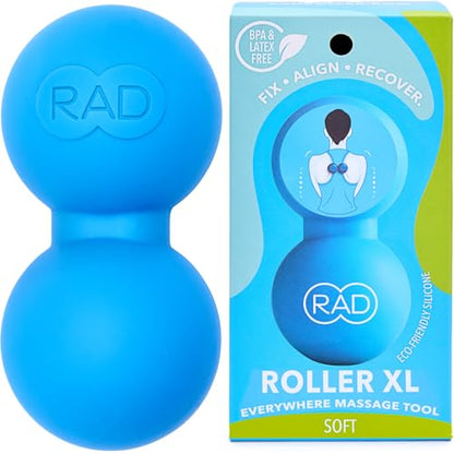 RAD Roller XL Peanut Roller Ball Massager - Soft Density Peanut Massage Ball - Myofascial Release for Back, Feet, Neck, Psoas - Suboccipital Release Device, Thoracic Spine Roller Balls - style: XL/Soft Density