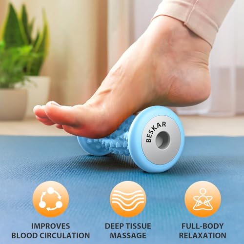 BESKAR Foot Massager Roller for Plantar Fasciitis Relief - color: Blue
