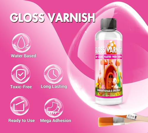 Air Dry Clay Glaze - 7oz/200ml Polymer Glaze Varnish, Waterproof & Scratch-Resistant, Prevents Cracking, High Gloss Clay Sealant, Suitable for Pottery, Sculptures, Acrylic Paintings & Wood Products