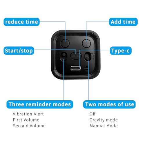 Qumox Digital Cube Timer, Rechargeable Flip Timer with Gravity Sensor & Manual Mode, 5/10/30/60 Minute Countdown, USB-C, LED Display, Vibration & Sound Alerts for Study, Work, Cooking, Fitness