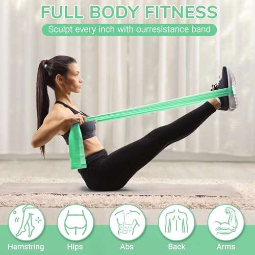 TOPZGLEEY Pilates Ring Set – 14" Anti-Deformation Magic Circle with Padded Handles, Mini Ball, 5 Resistance Bands, Guide, Pilates Equipment for Home Workout - color: TURQUOISE