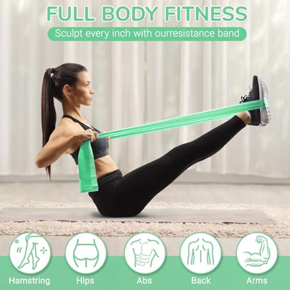 TOPZGLEEY Pilates Ring Set – 14" Anti-Deformation Magic Circle with Padded Handles, Mini Ball, 5 Resistance Bands, Guide, Pilates Equipment for Home Workout - color: TURQUOISE