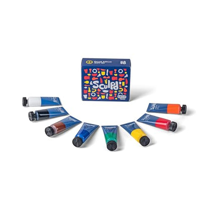 Sculpd Acrylic Paint Set, 8 x 22ml Tubes of Premium Coloured Acrylic, Heavy Body & Vibrant Colours, Paint on Air Dry Clay, Canvas, Ceramic, Fabric, Wood & More, Classic Tones | Vibrant acrylic paint for air dry clay, canvas, ceramic, fabric, wood and more