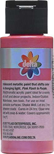 Delta Creative Ceramcoat Acrylic Paint, 2 oz, Flash Metallic Pink - color: Flash Metallic Pink
