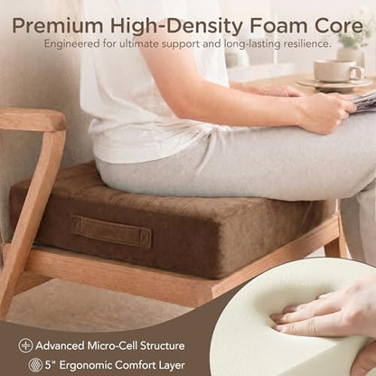 Codi Couch Cushion Replacements 2 Pack, 5 Inch High-Density Foam, 24 Inch - color: Coffee, size: 24 Inch (Pack of 2)