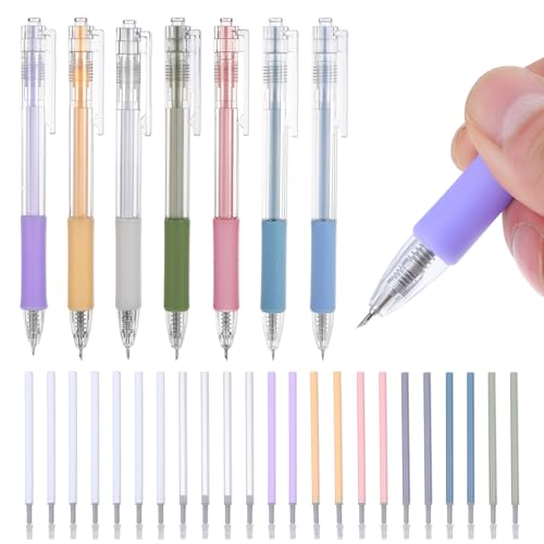 28 Pcs Pen Craft Knife Set Precision Cutting Tool Pen Craft Knife with 16 Steel and 5 Ceramic Cutter Head Retractable Cutting Tools for DIY Scrapbooking Cartoon Cutter Pattern