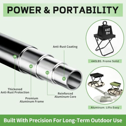 Lightweight Aluminum Portable Folding Stool for Adults