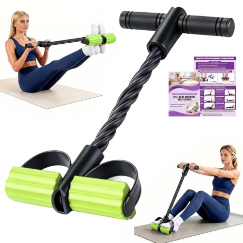 Foot Pedal Resistance Bands with Handles, Multifunction Elastic Yoga Exercise Bands, Home Gym Fitness Equipment for Women & Men to Tone Abs, Core, Legs, Arms, Waist - color: Black-green