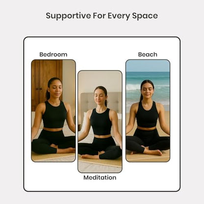 LFH Home Handmade Straw Yoga Mat For Exercise, Workout, Fitness - Perfect Heavy Quality Eco Friendly Natural Straw Reversible Yoga Mat for Men & Women - 72x24 Inch - color: White