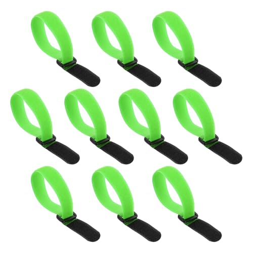 PATIKIL 0.8"x10" Reusable Cinch Straps, 10Pcs Adjustable Nylon Multipurpose Hook and Loop Cable Securing Straps with Plastic Buckle for Organizer Storage Cables Cords Ropes, Green - color: Green, size: 0.8" x 10"