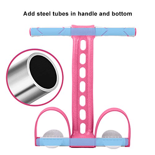 Pedal Resistance Bands with Handles Exercise Bands Multifunction Tension Rope Fitness for Working Out Arm Abs Legs Stretch Bands - color: Pink