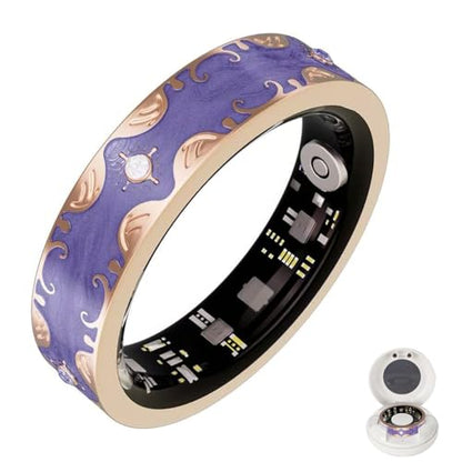 Retro Smart Ring for Women Sleep Fitness Tracking, Purple, 8# - color: Purple, size: 8