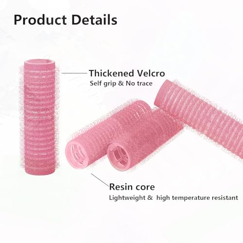 ZMD 18Pcs Self Grip Small Hair Rollers Curlers, Plastic Rollers Heatless Curlers Salon Dressing Curler DIY Curly Hair Hairstyle Roller for Women Girls Short Thin Fine Hair (0.8 x 2.4 Inch) - color: pink