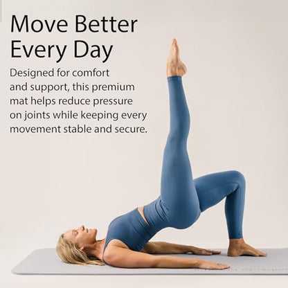 Lindywell Pilates Yoga Workout Mat Non Slip 6mm, 8mm, 10mm Thick - 6ft x 26in - color: Blue, size: 10mm