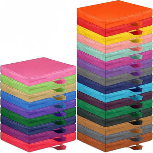 Timgle 25 Pcs Floor Cushions for Classroom 15 Inch Flexible Seating Bulk with Handles 1.6 Inch Thick Foam Floor Pillows Portable Seating for Home School Kindergarten Daycare Nursery Playroom(Square) - style: Square